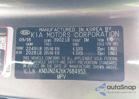 2019 Kia Soul z USA, uszkodzony, nr VIN KNDJN2A26K7684953